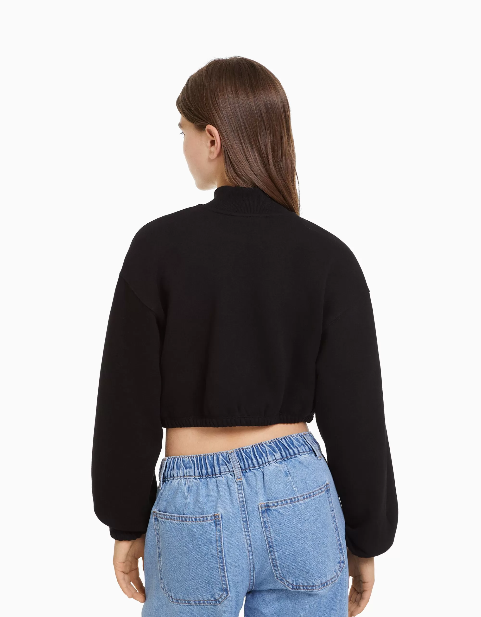 MUJER BERSHKA Sudadera cremallera print