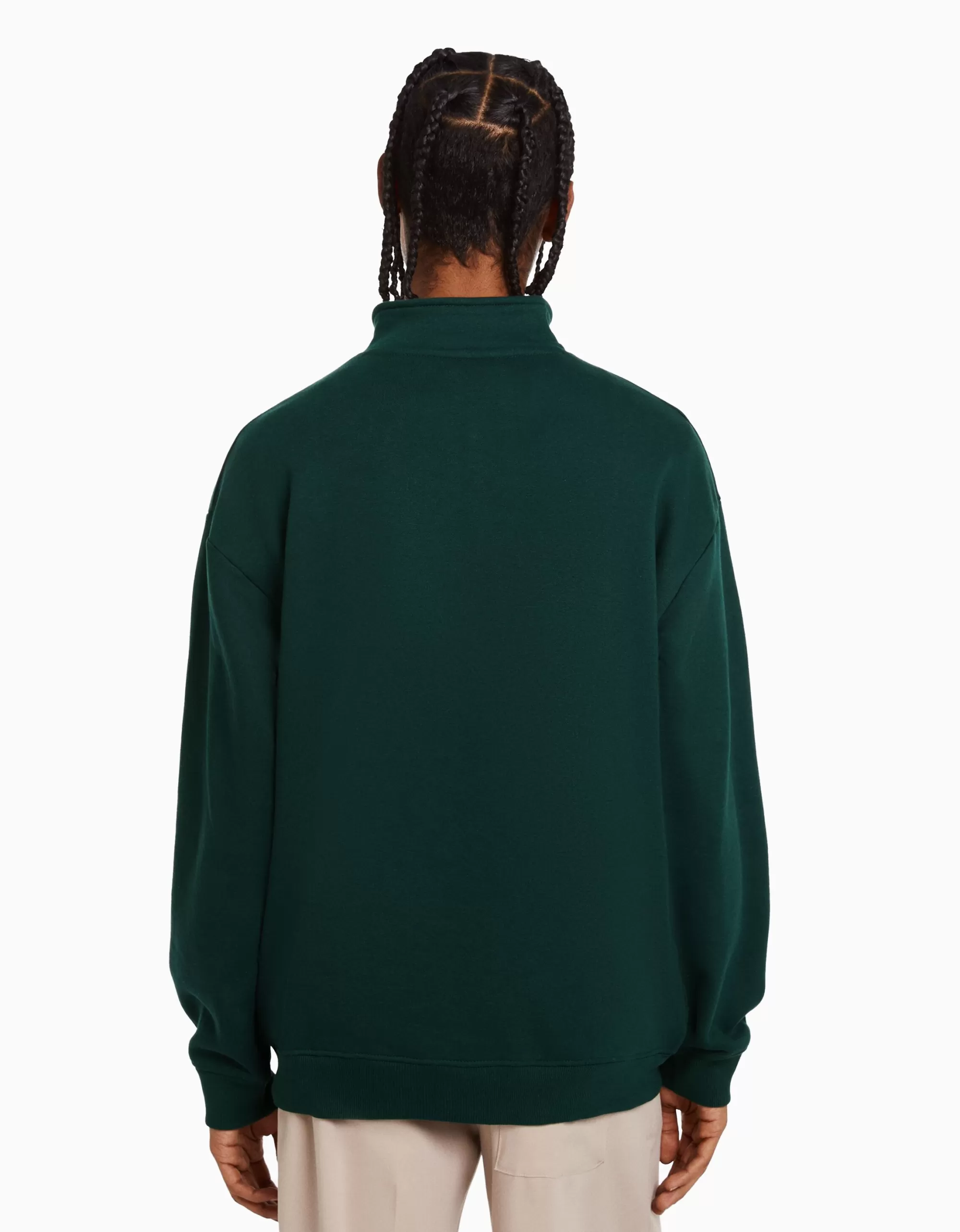 HOMBRE BERSHKA Sudadera cuello alto cremallera