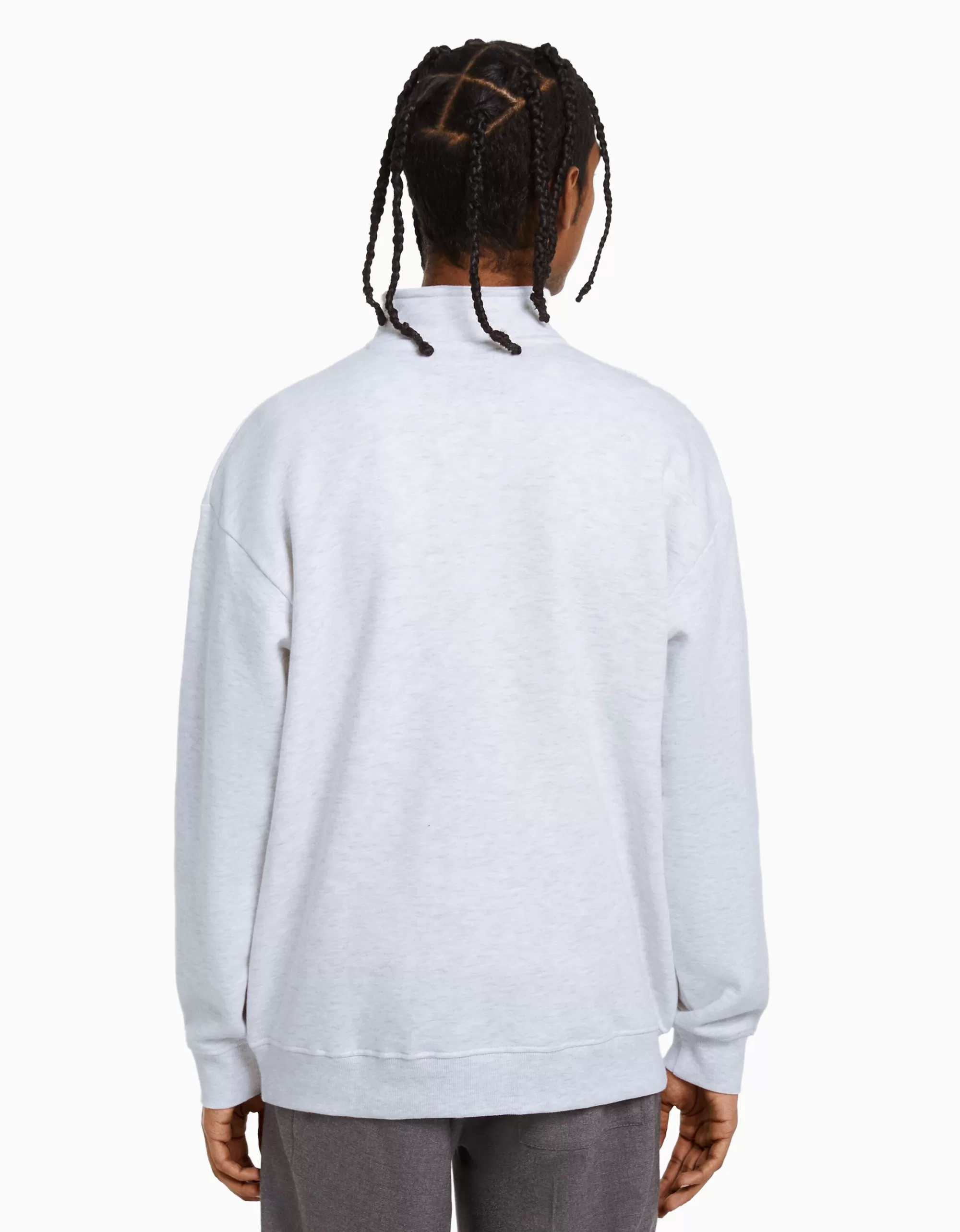 HOMBRE BERSHKA Sudadera cuello alto cremallera