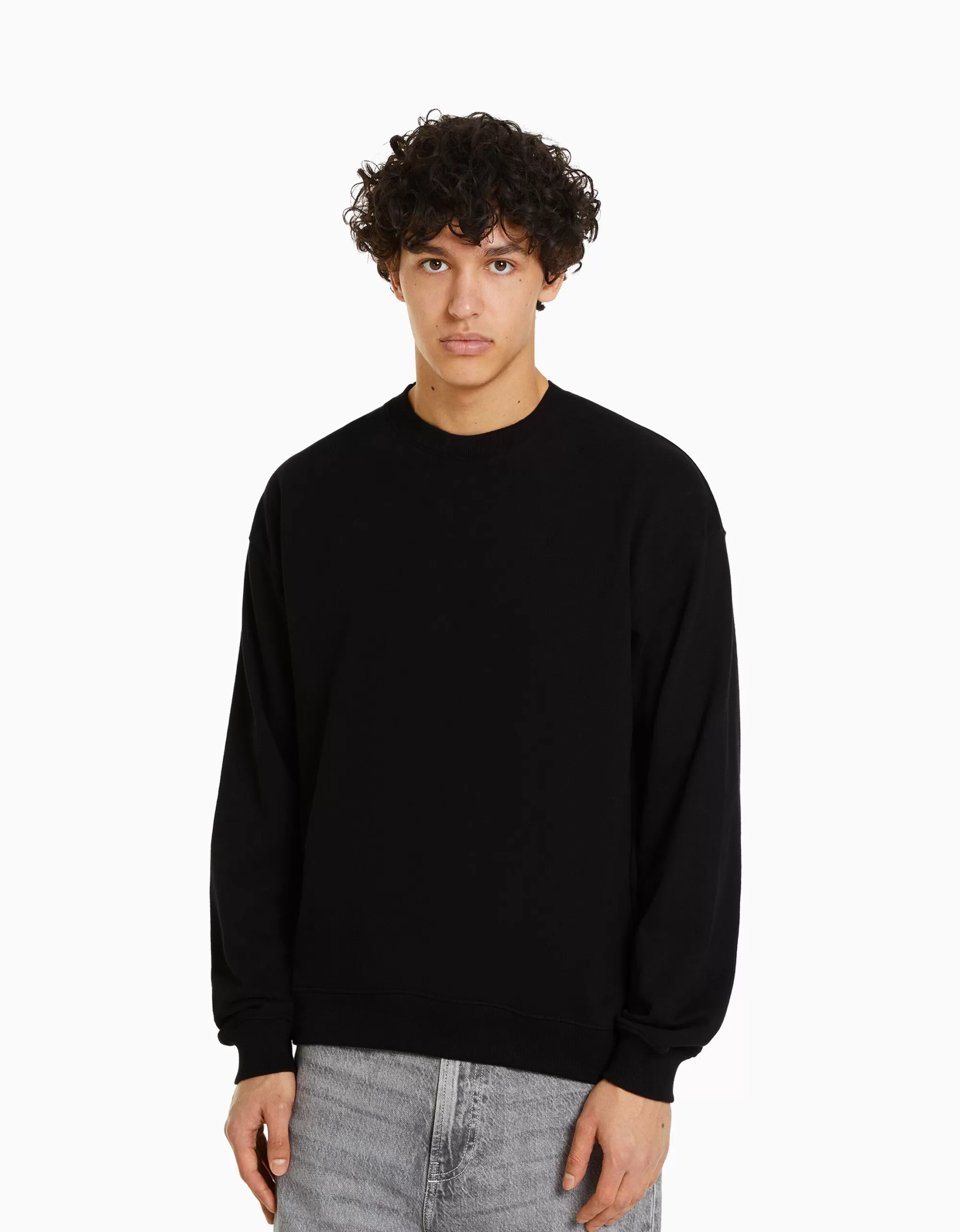MUJER BERSHKA Sudadera cuello redondo