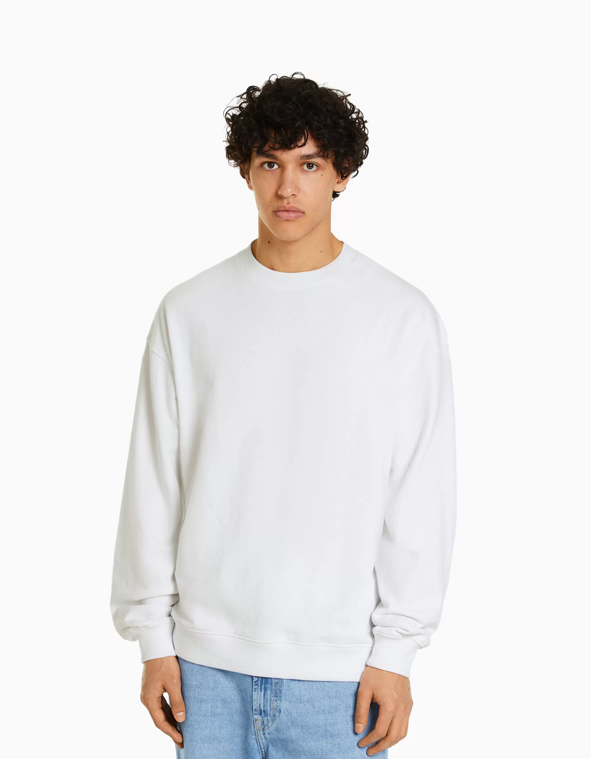 HOMBRE BERSHKA Sudadera cuello redondo