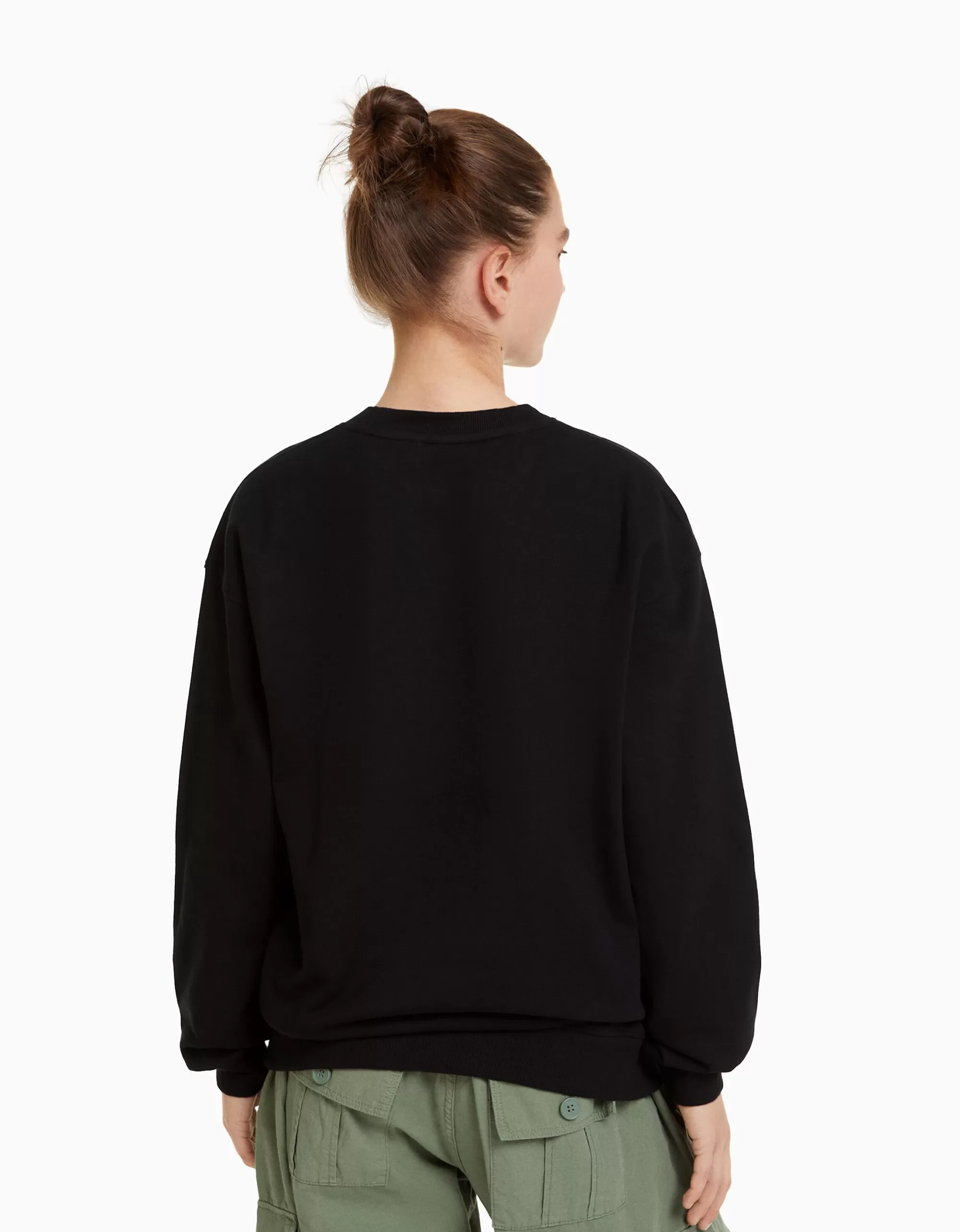 MUJER BERSHKA Sudadera cuello redondo