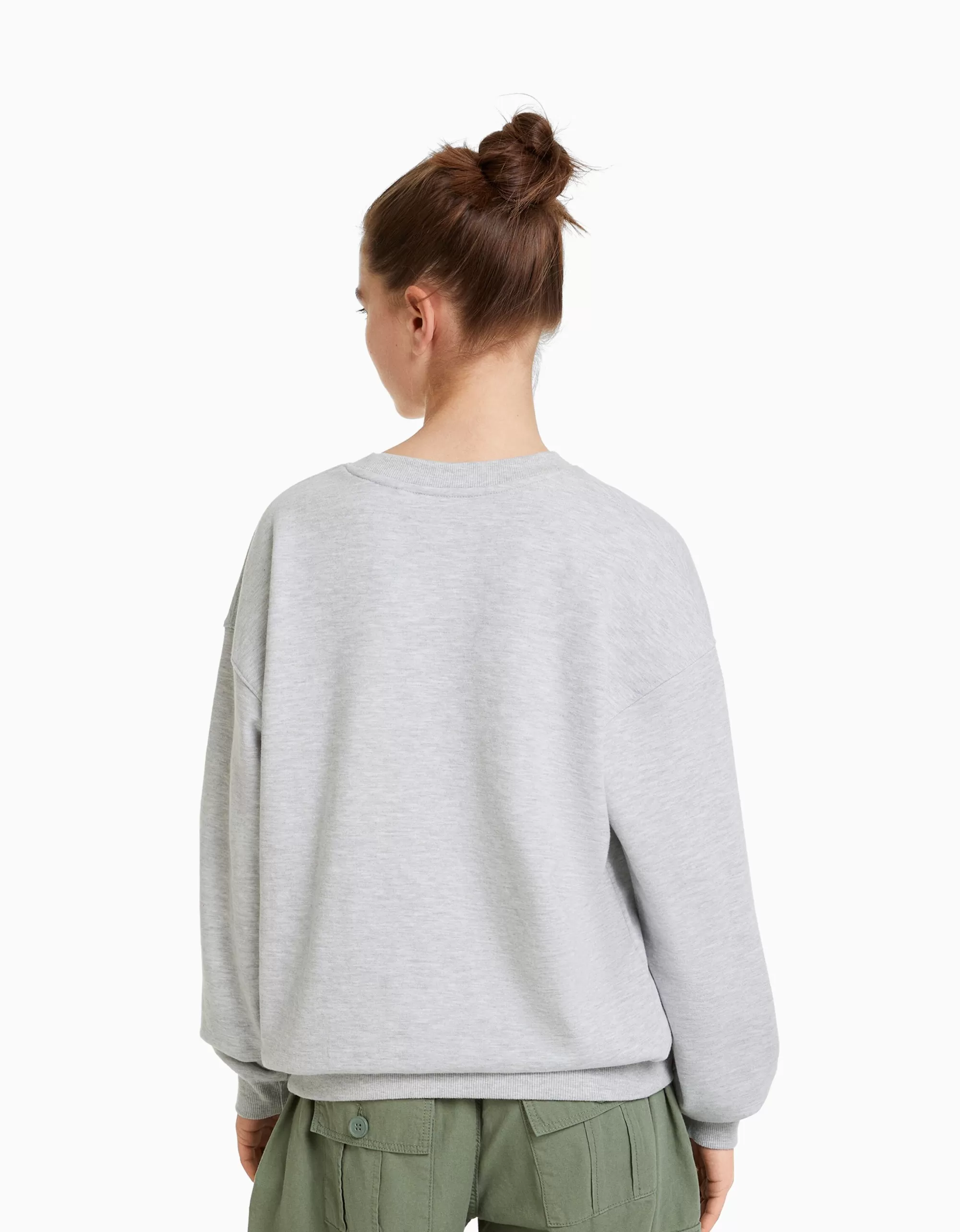 MUJER BERSHKA Sudadera cuello redondo