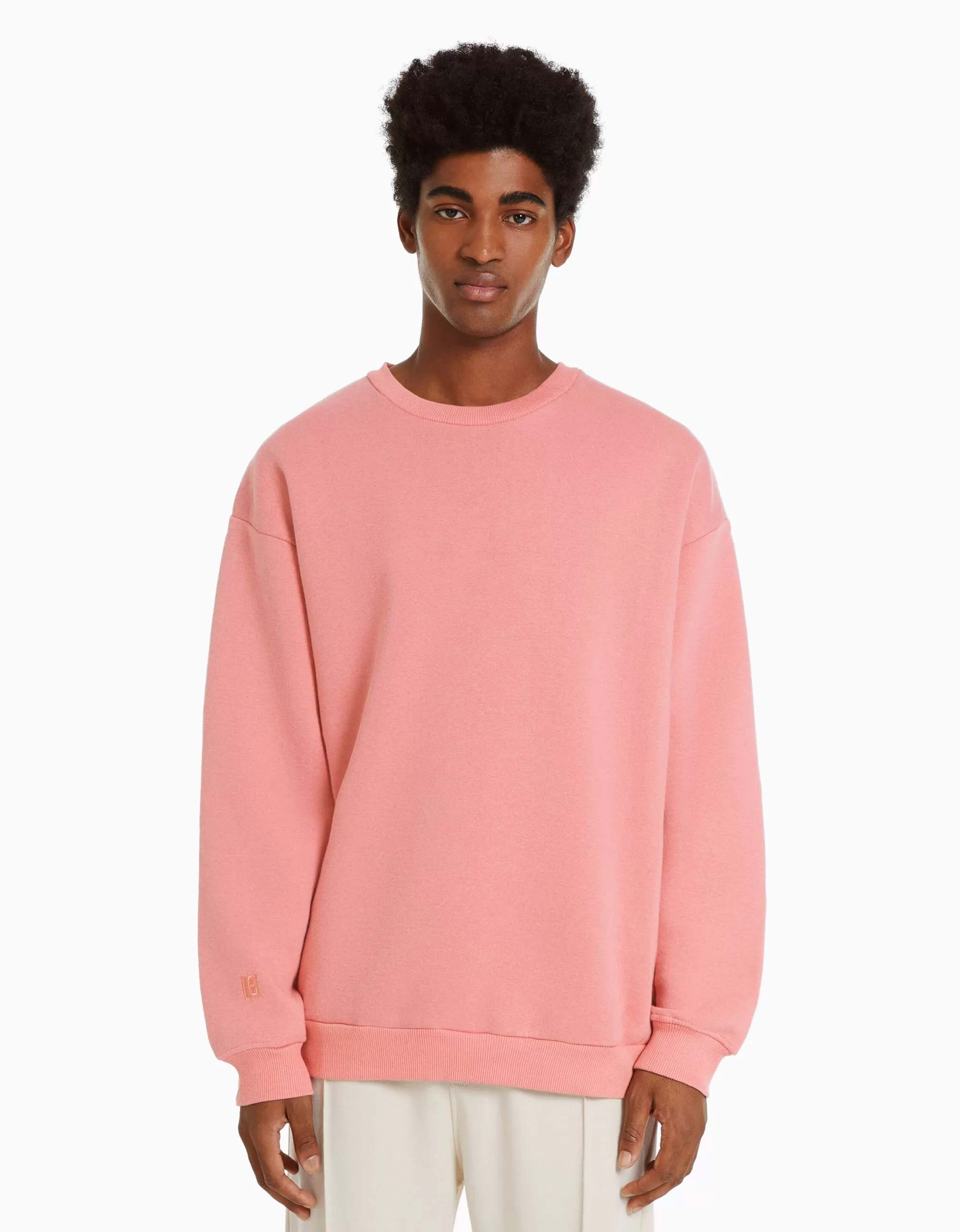 HOMBRE BERSHKA Sudadera cuello redondo oversize
