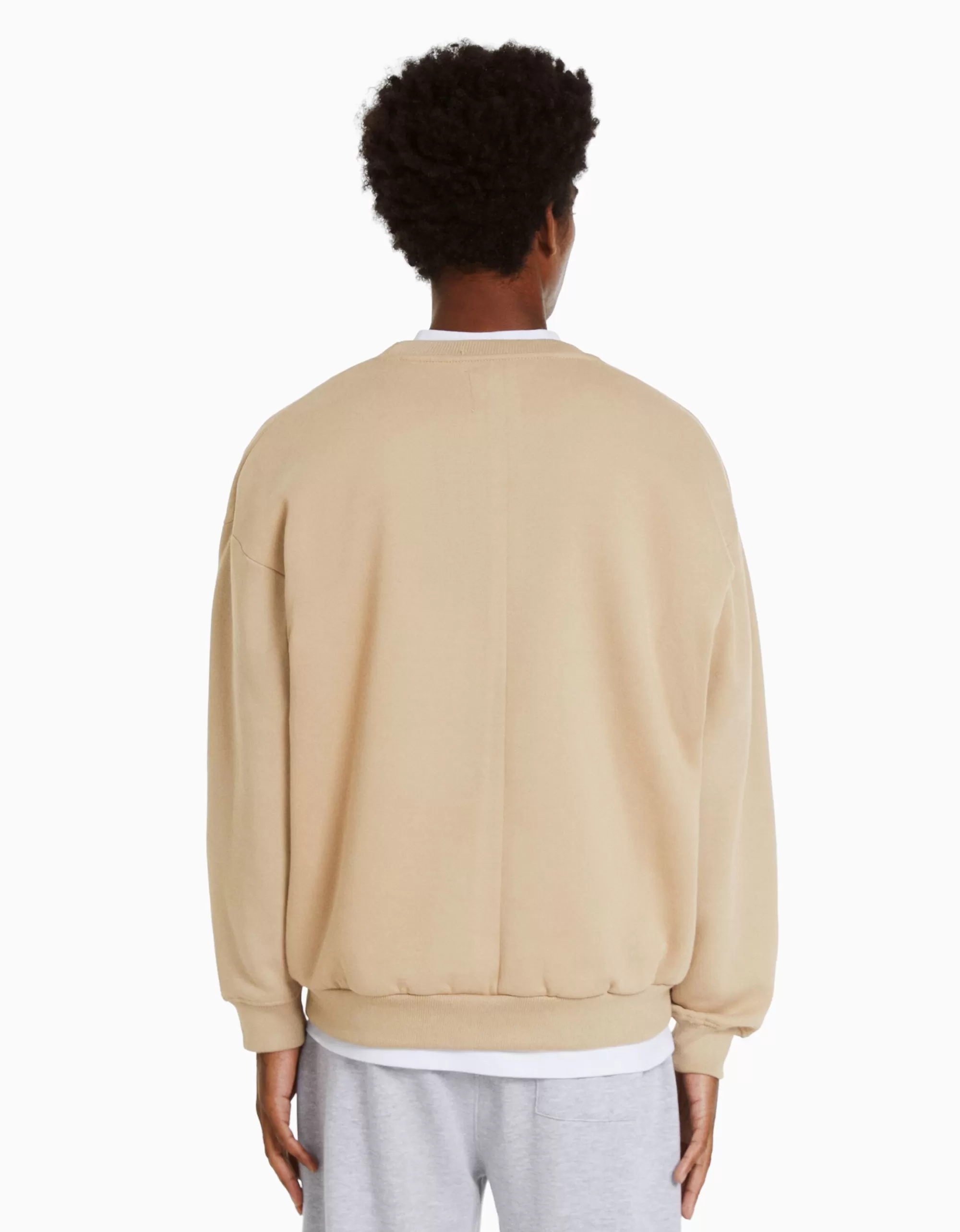 HOMBRE BERSHKA Sudadera cuello redondo oversize