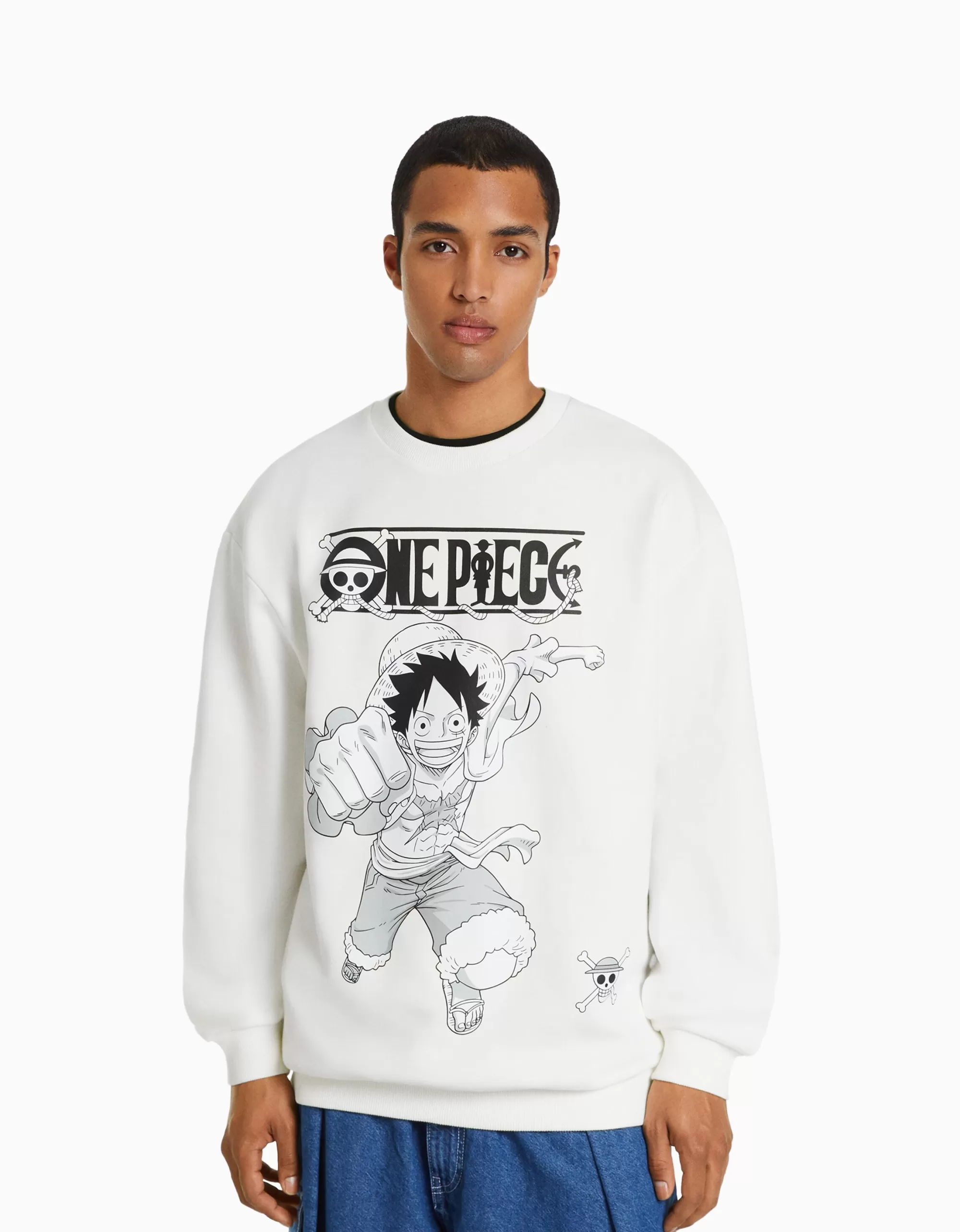 HOMBRE BERSHKA Sudadera cuello redondo print One Piece