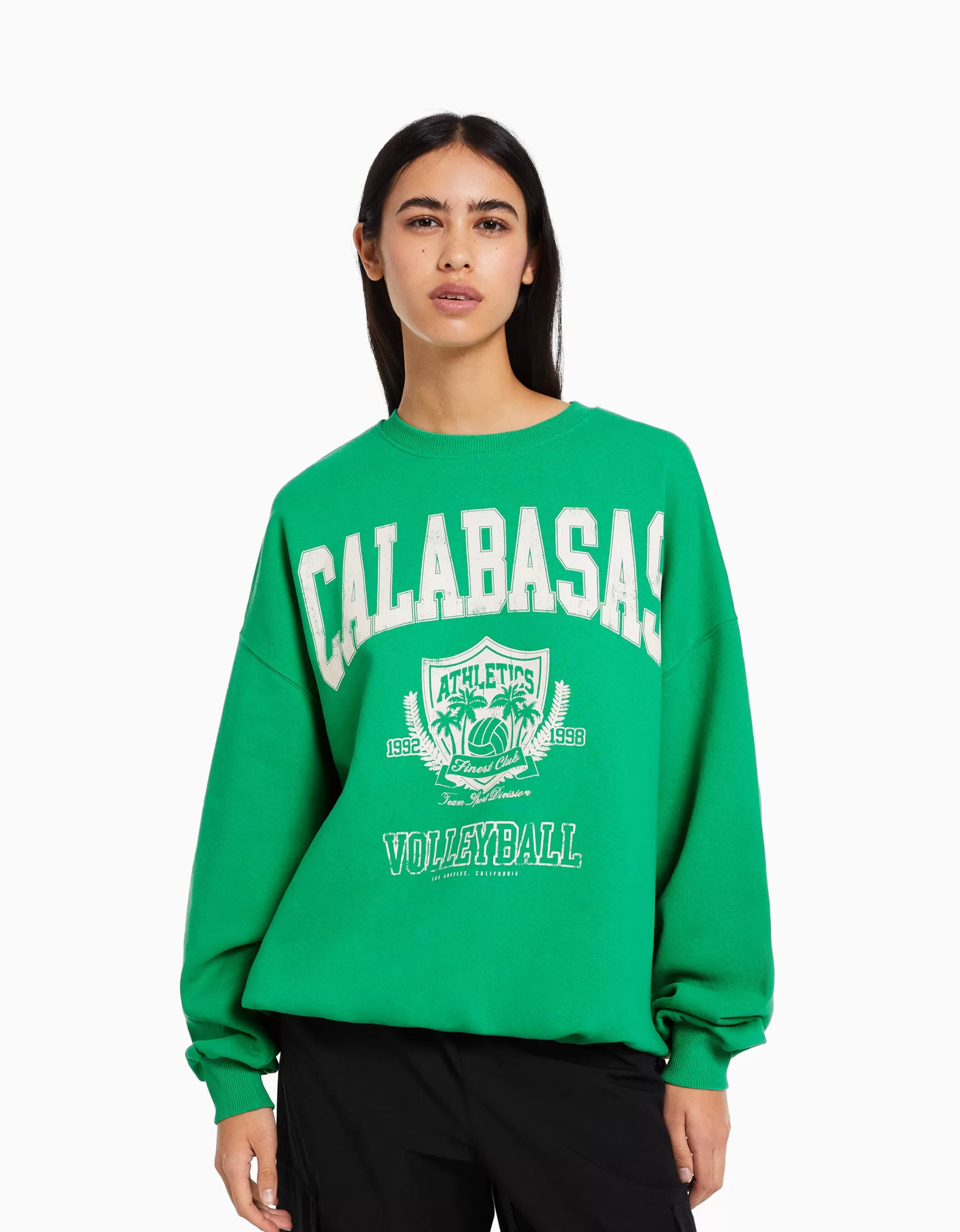 MUJER BERSHKA Sudadera manga larga print