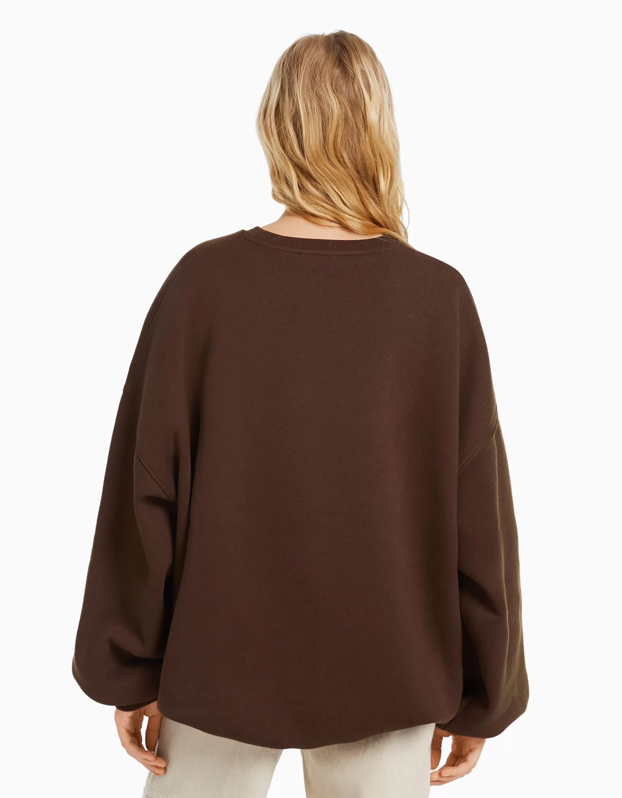 MUJER BERSHKA Sudadera oversize print