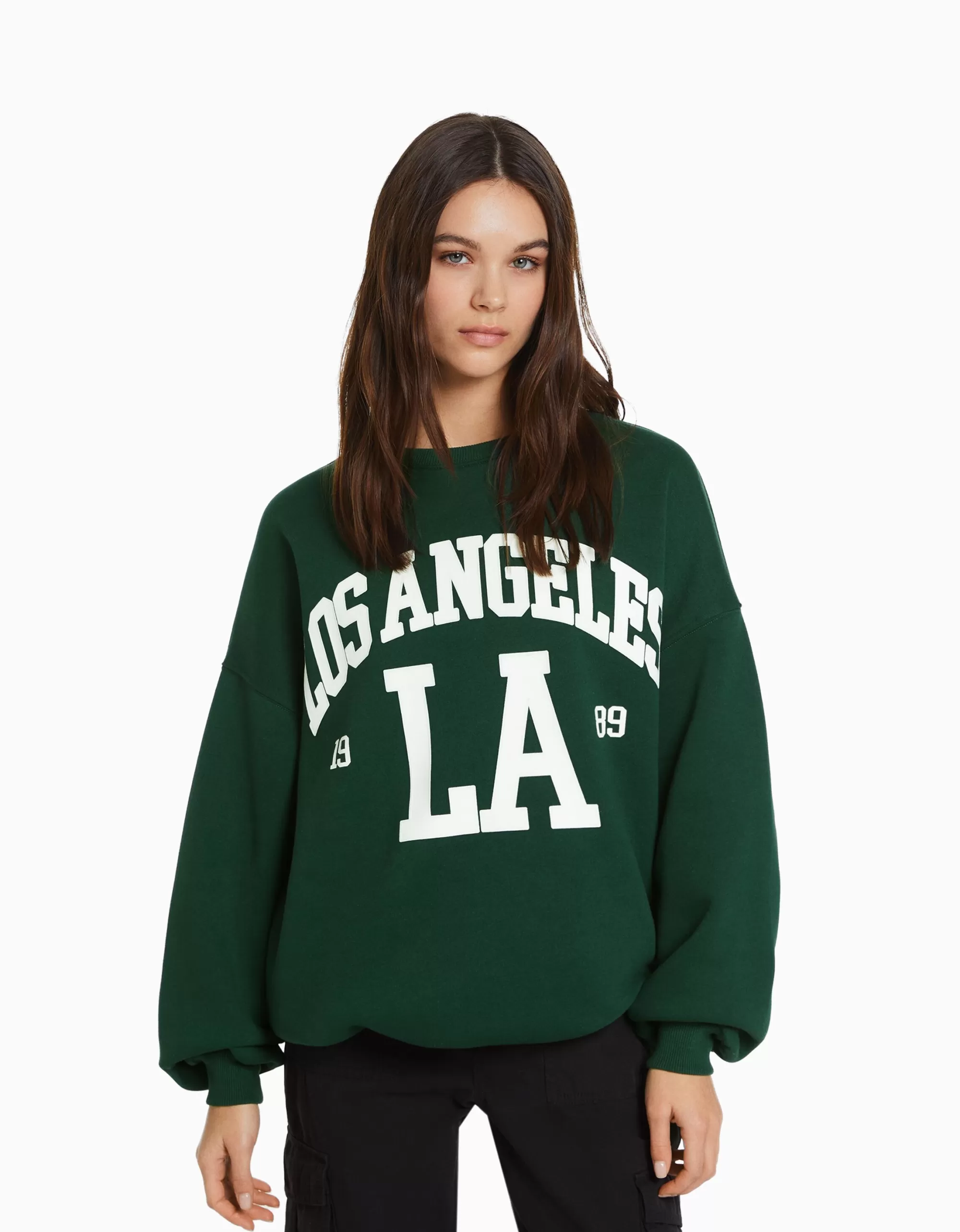 MUJER BERSHKA Sudadera oversize print