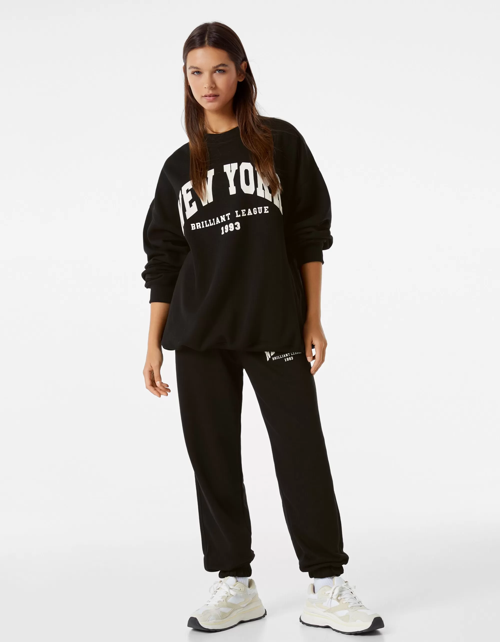 MUJER BERSHKA Sudadera oversize print