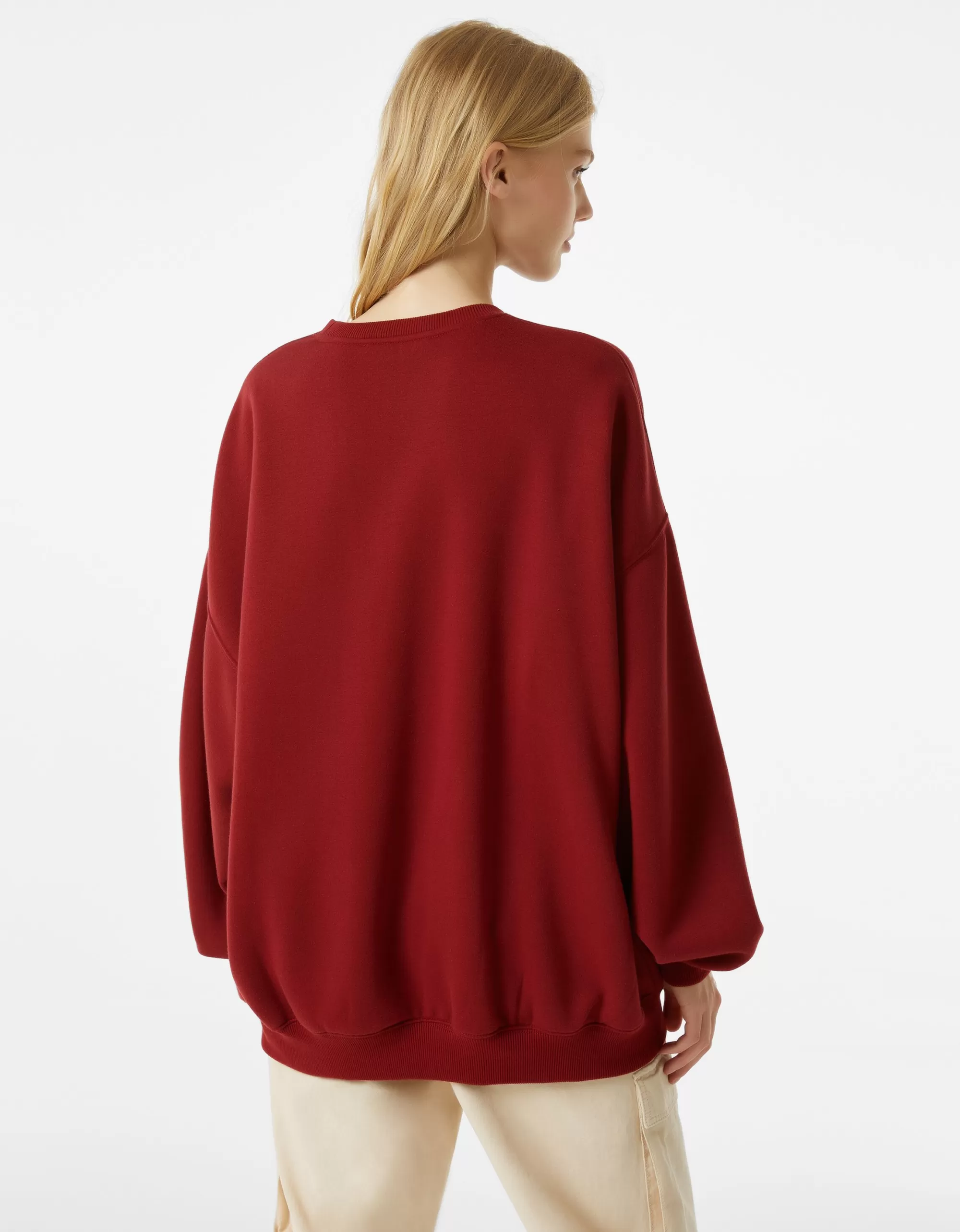 MUJER BERSHKA Sudadera oversize print
