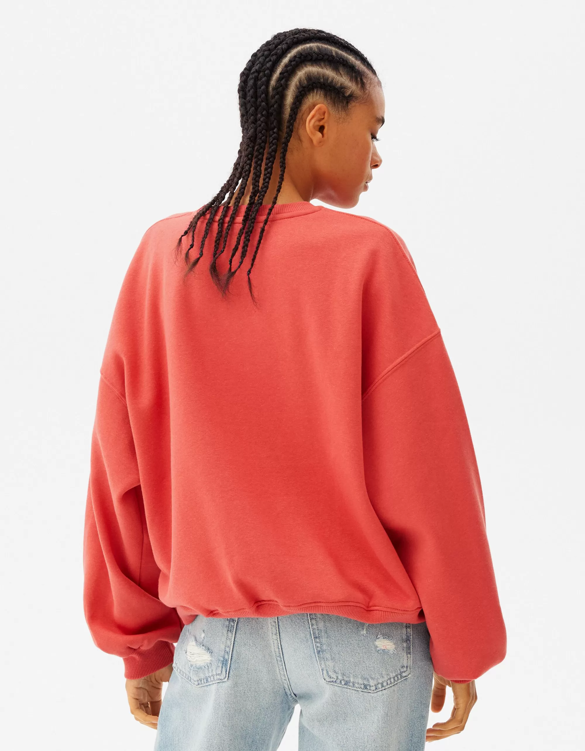 MUJER BERSHKA Sudadera oversize print