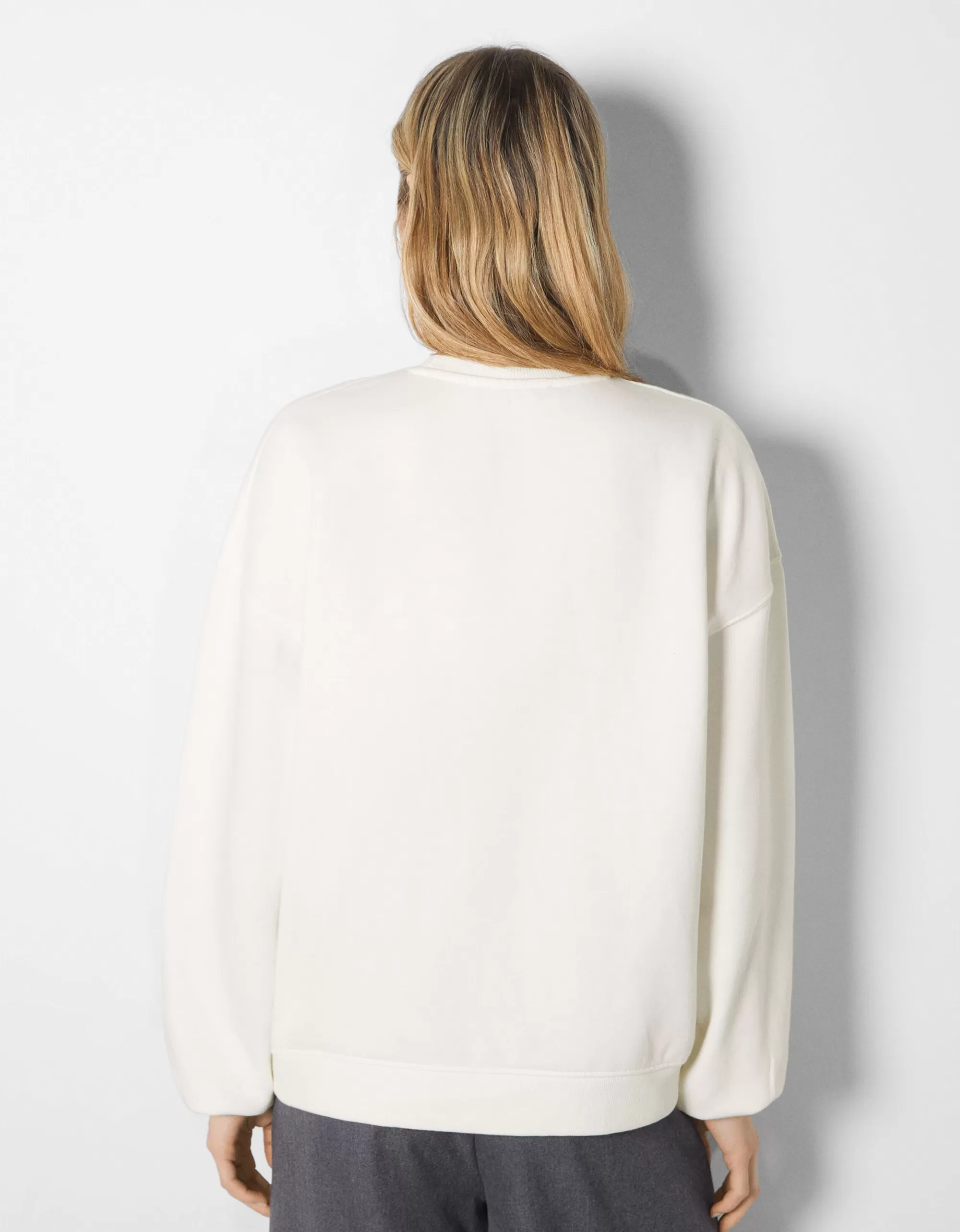 MUJER BERSHKA Sudadera oversize print