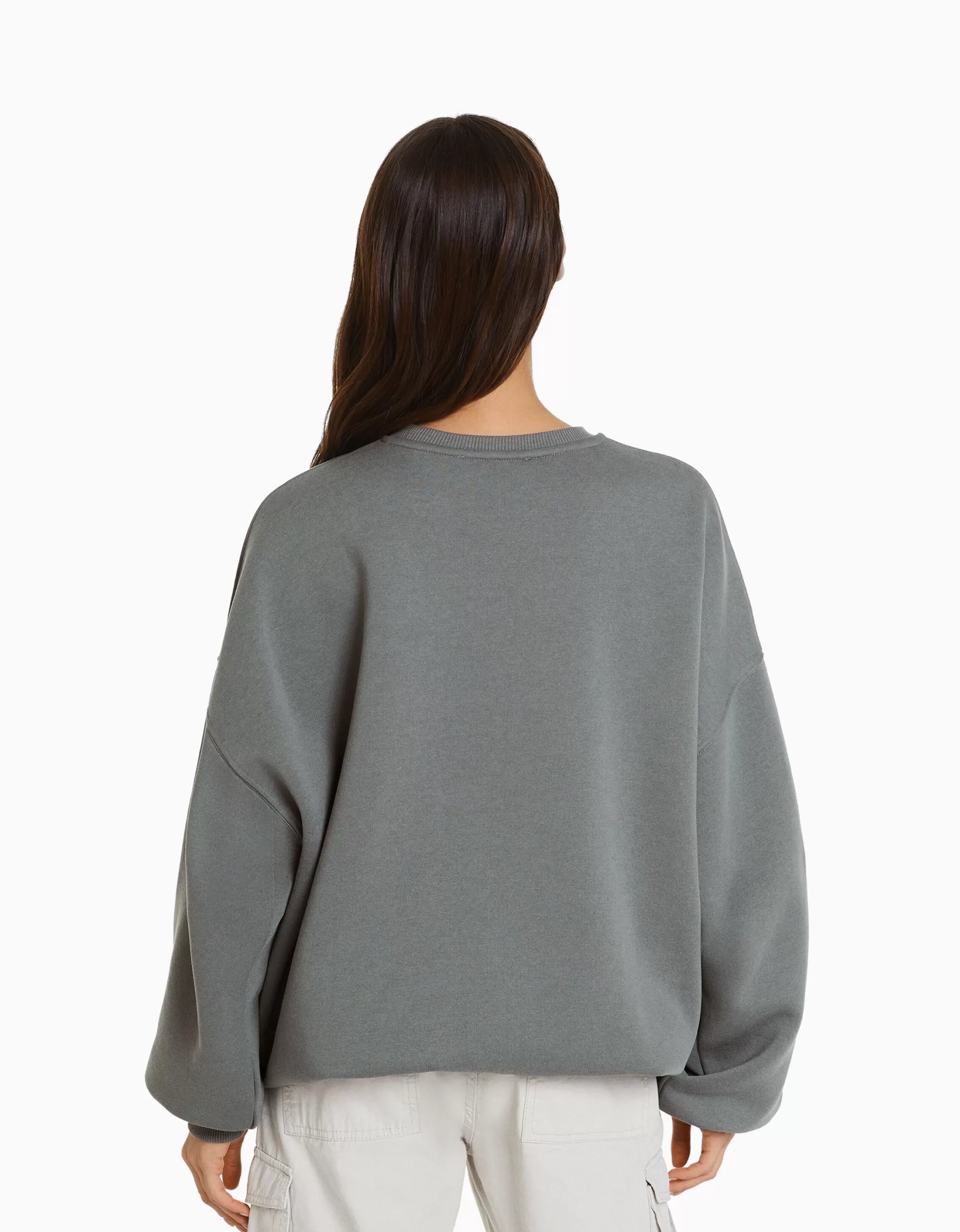 MUJER BERSHKA Sudadera oversize print