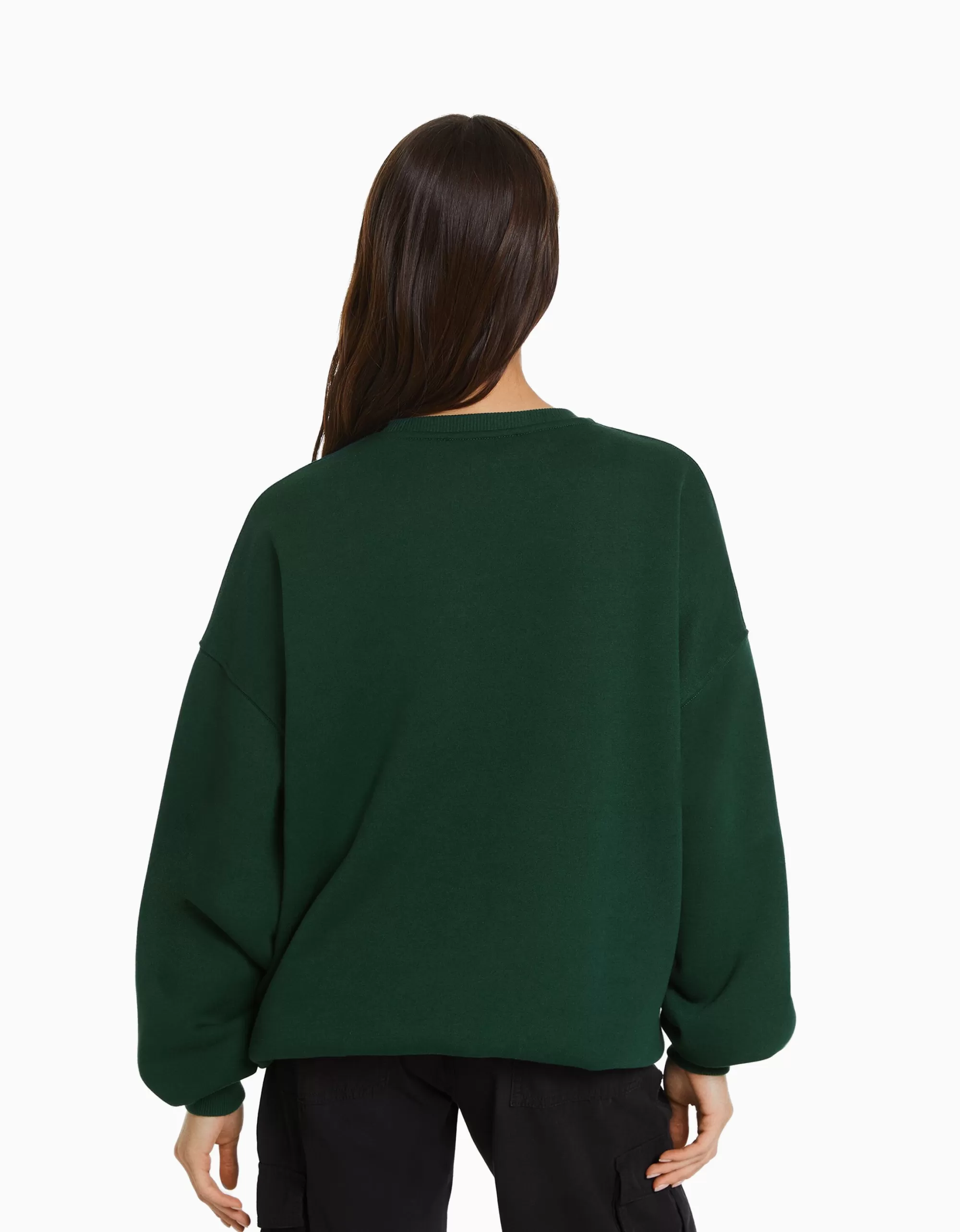 MUJER BERSHKA Sudadera oversize print