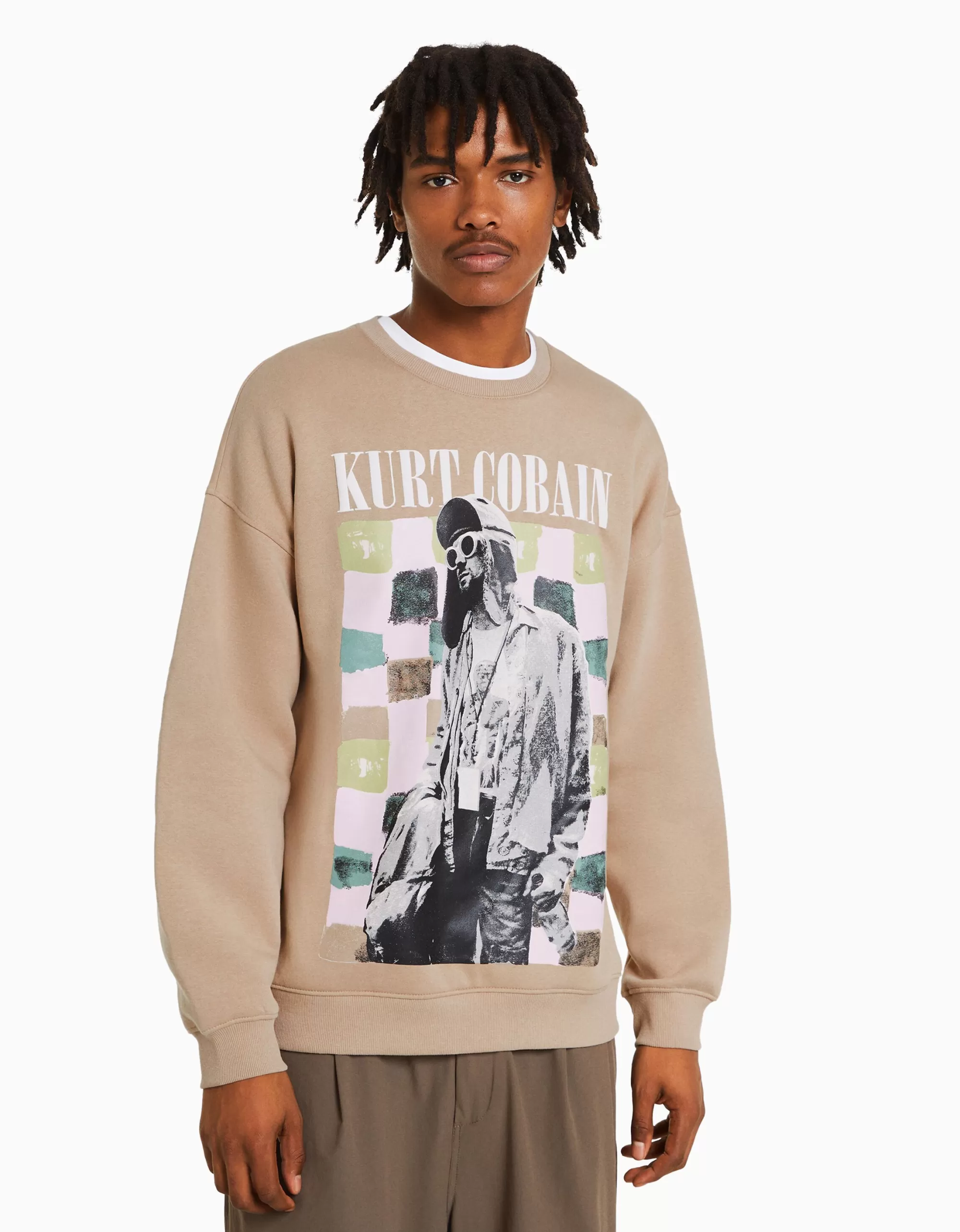 HOMBRE BERSHKA Sudadera print Kurt Cobain