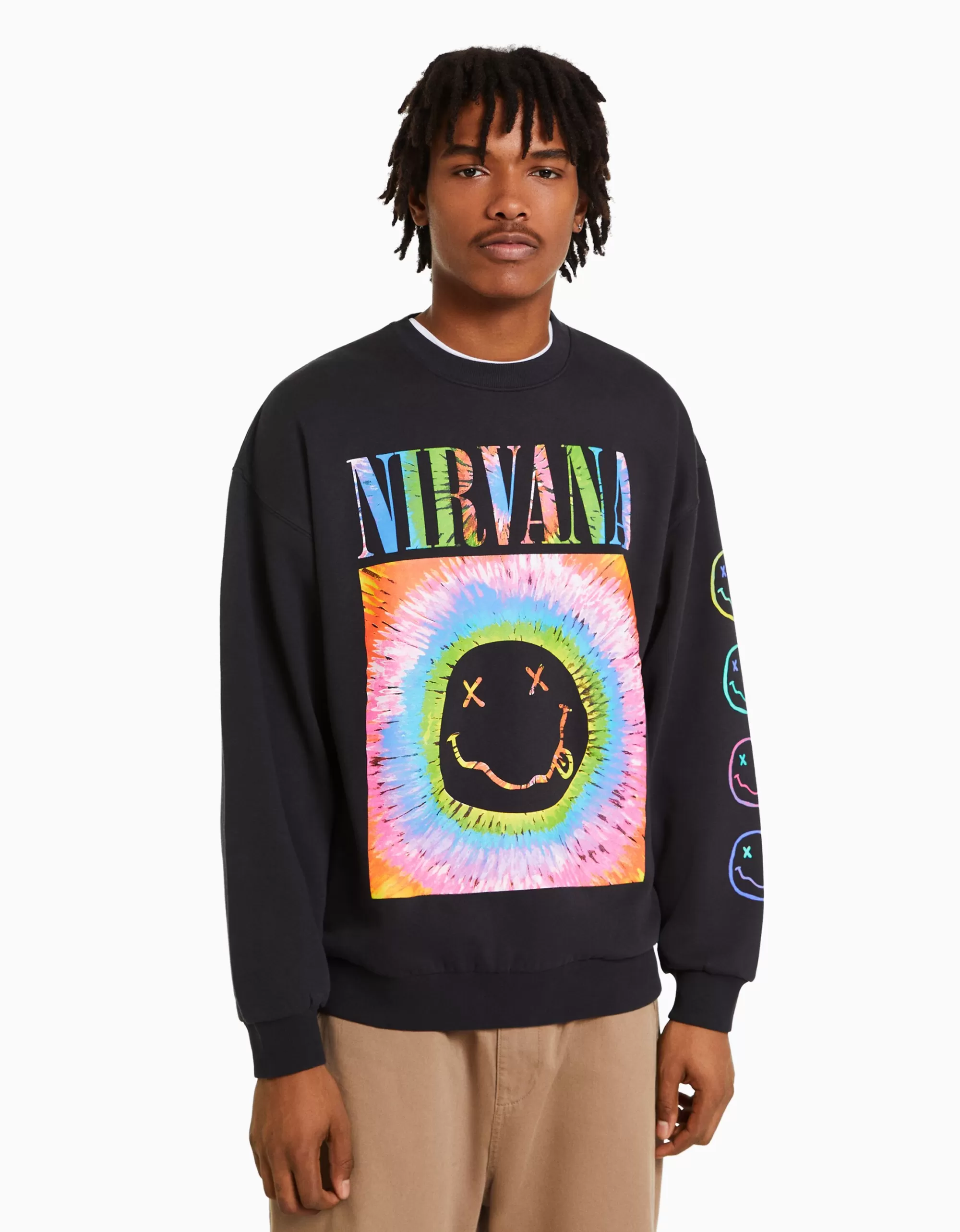 HOMBRE BERSHKA Sudadera print Nirvana
