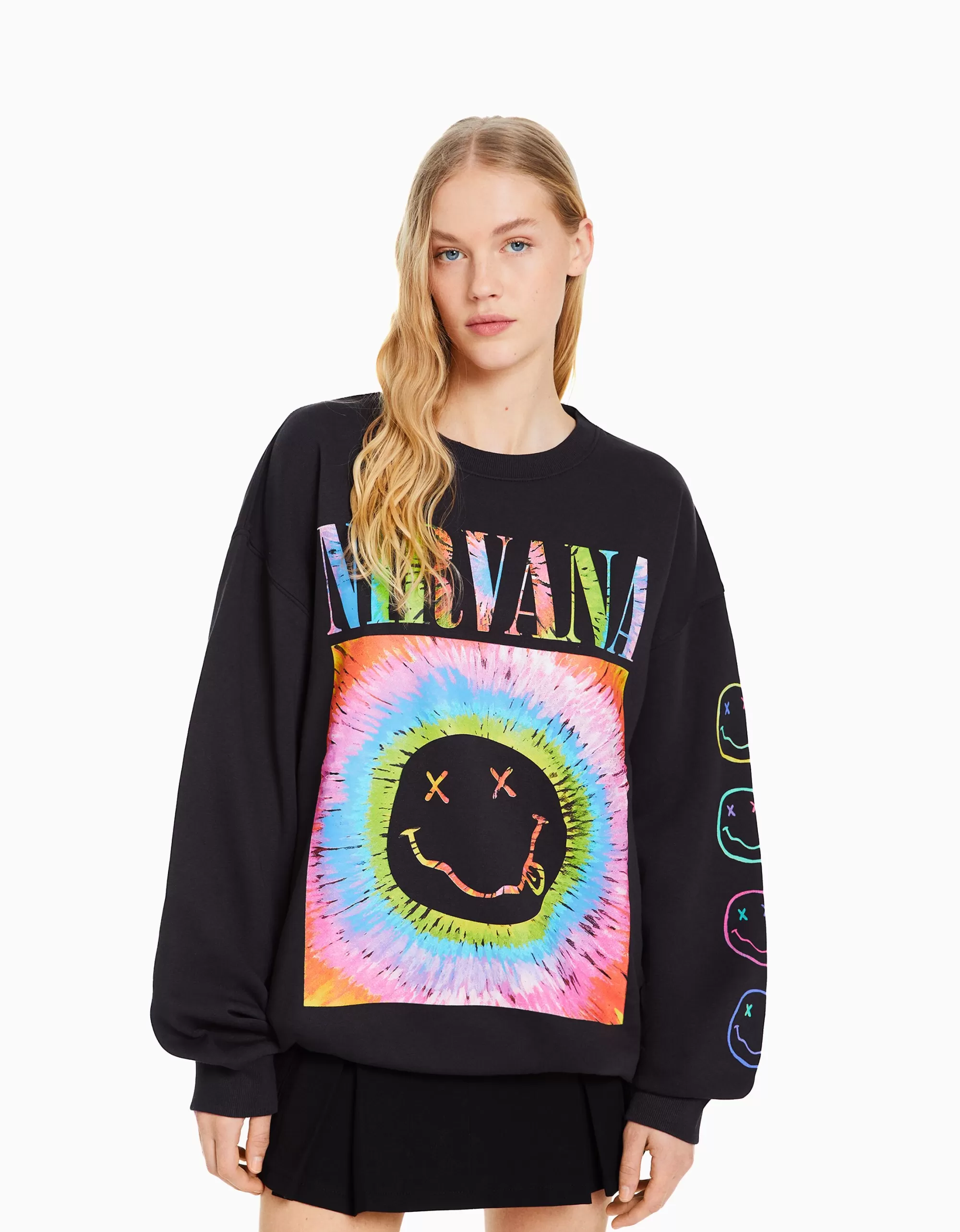 MUJER BERSHKA Sudadera print Nirvana
