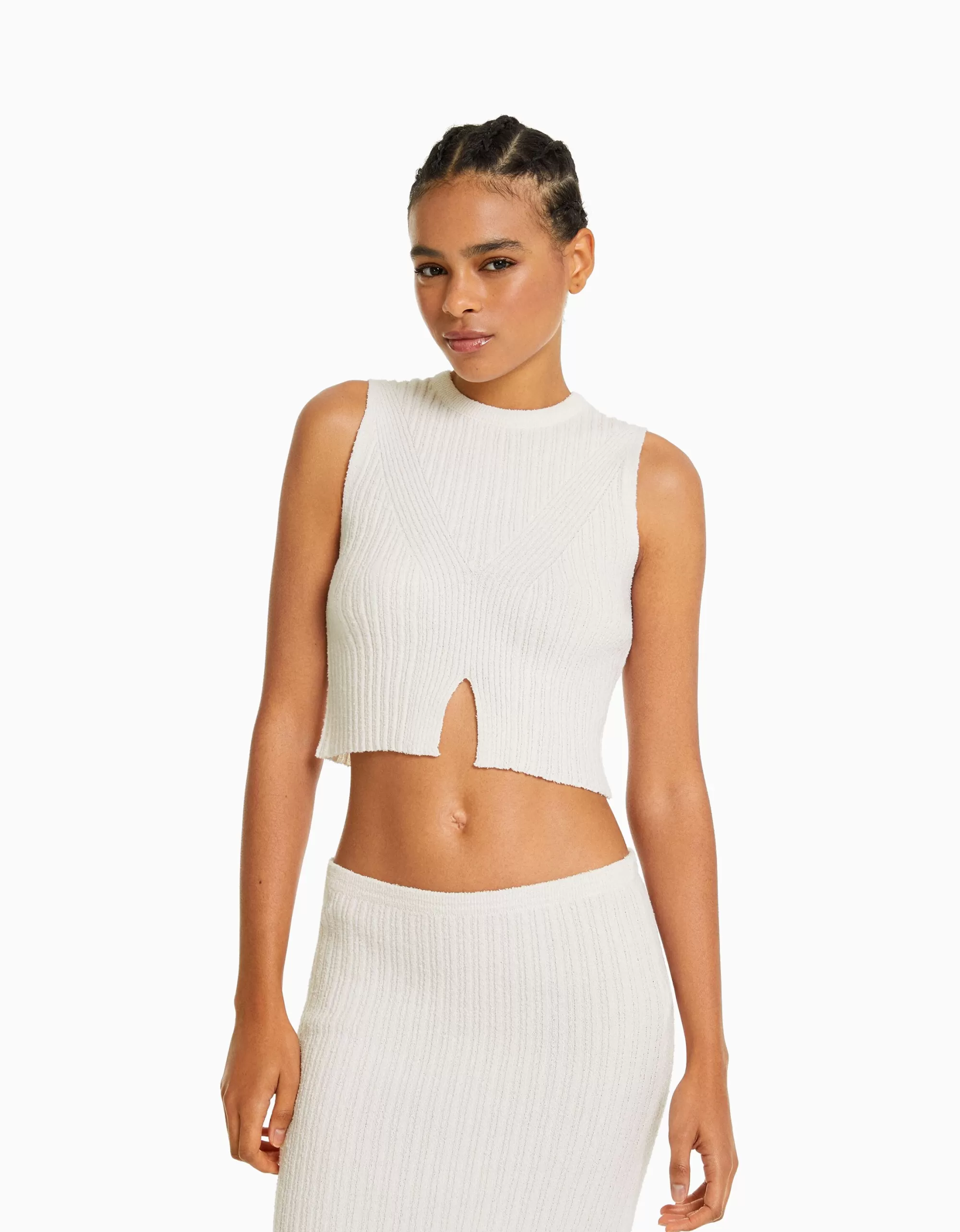 MUJER BERSHKA Top punto rústico