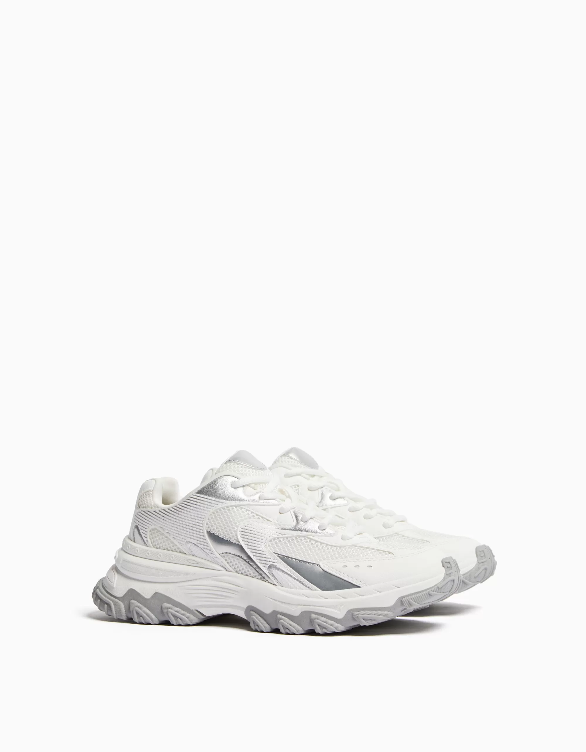 MUJER BERSHKA Zapatillas combinadas detalles metalizados