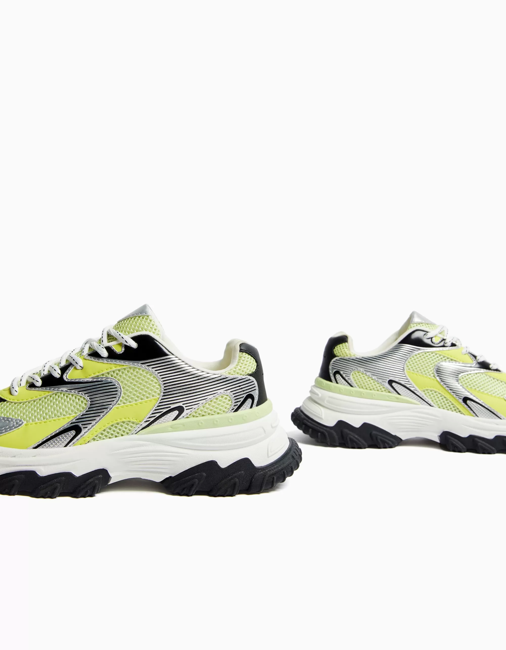 MUJER BERSHKA Zapatillas combinadas detalles metalizados