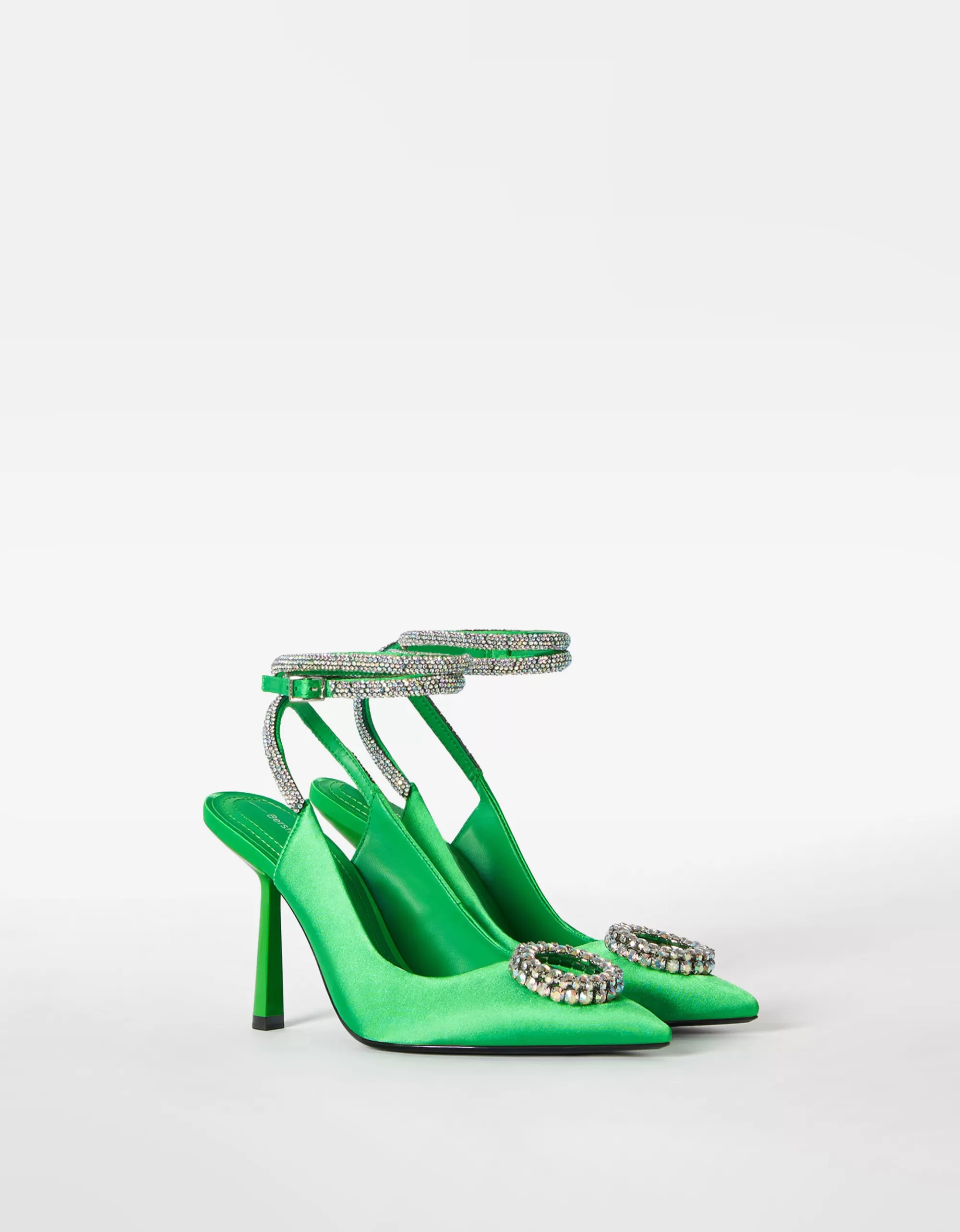 MUJER BERSHKA Zapato tacón destalonado brillos