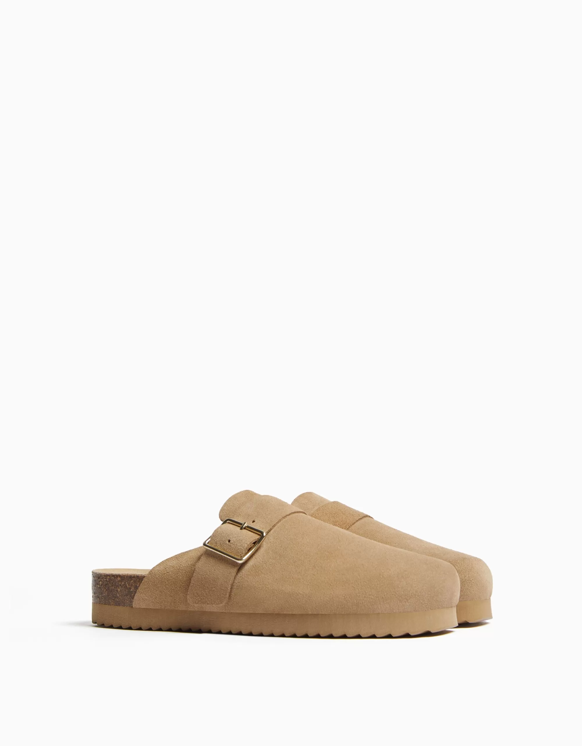 MUJER BERSHKA Zueco PIEL hebilla